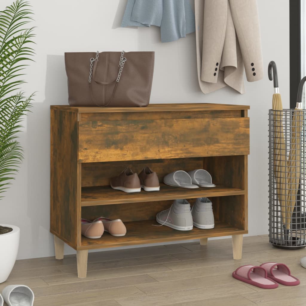 Scarpiera Rovere Fumo 70x36x60 cm in Legno Multistrato - homemem39