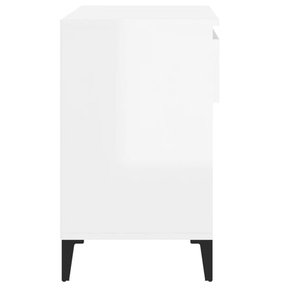 Scarpiera Bianco Lucido 70x36x60 cm in Legno Multistrato - homemem39