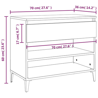 Scarpiera Grigio Cemento 70x36x60 cm in Legno Multistrato - homemem39