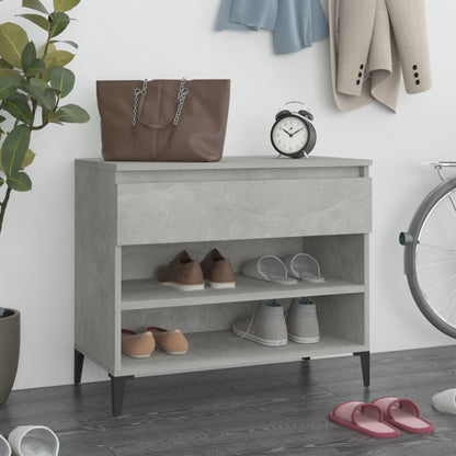 Scarpiera Grigio Cemento 70x36x60 cm in Legno Multistrato - homemem39