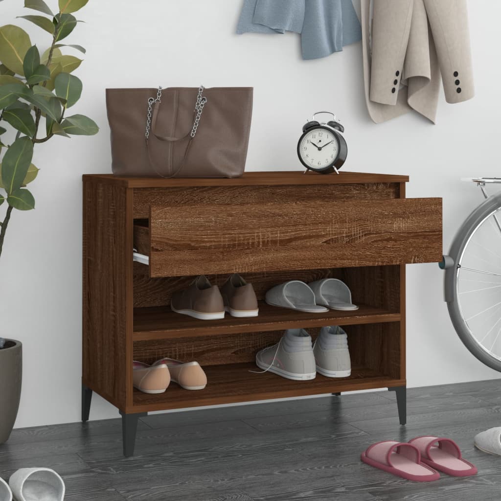 Scarpiera Rovere Fumo 70x36x60 cm in Legno Multistrato - homemem39