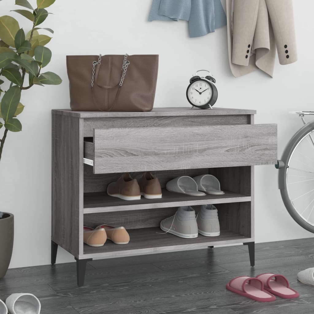 Scarpiera Grigio Sonoma 70x36x60 cm in Legno Multistrato - homemem39