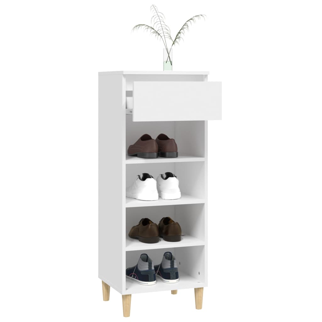Scarpiera Bianca 40x36x105 cm in Legno Multistrato - homemem39