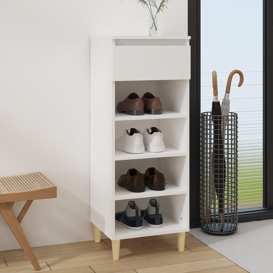 Scarpiera Bianca 40x36x105 cm in Legno Multistrato - homemem39