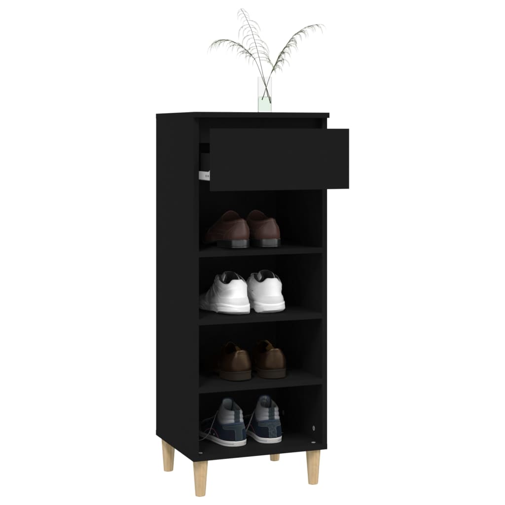 Scarpiera Nera 40x36x105 cm in Legno Multistrato - homemem39
