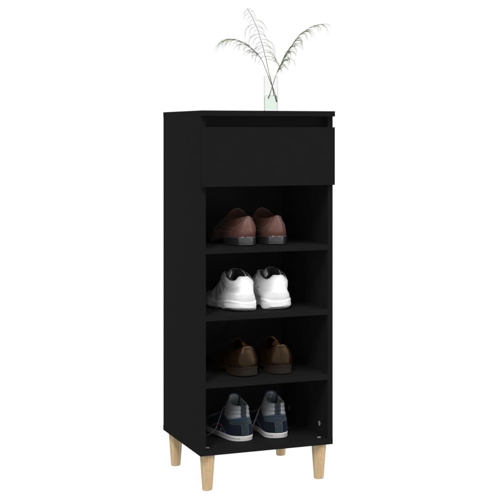 Scarpiera Nera 40x36x105 cm in Legno Multistrato - homemem39