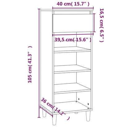 Scarpiera Nera 40x36x105 cm in Legno Multistrato - homemem39