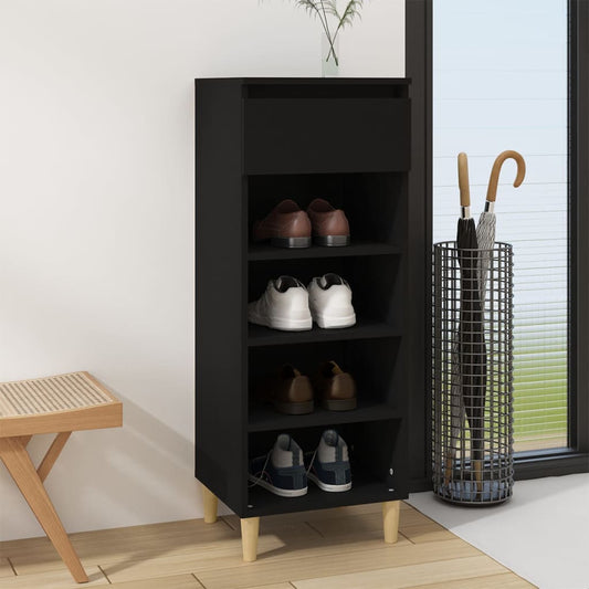 Scarpiera Nera 40x36x105 cm in Legno Multistrato - homemem39