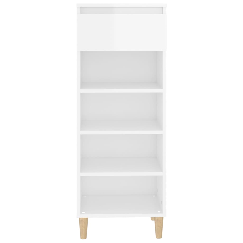 Scarpiera Bianco Lucido 40x36x105 cm in Legno Multistrato - homemem39
