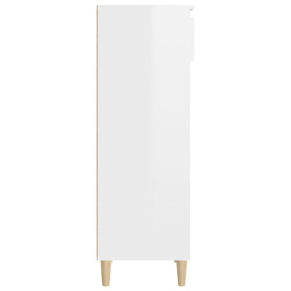 Scarpiera Bianco Lucido 40x36x105 cm in Legno Multistrato - homemem39