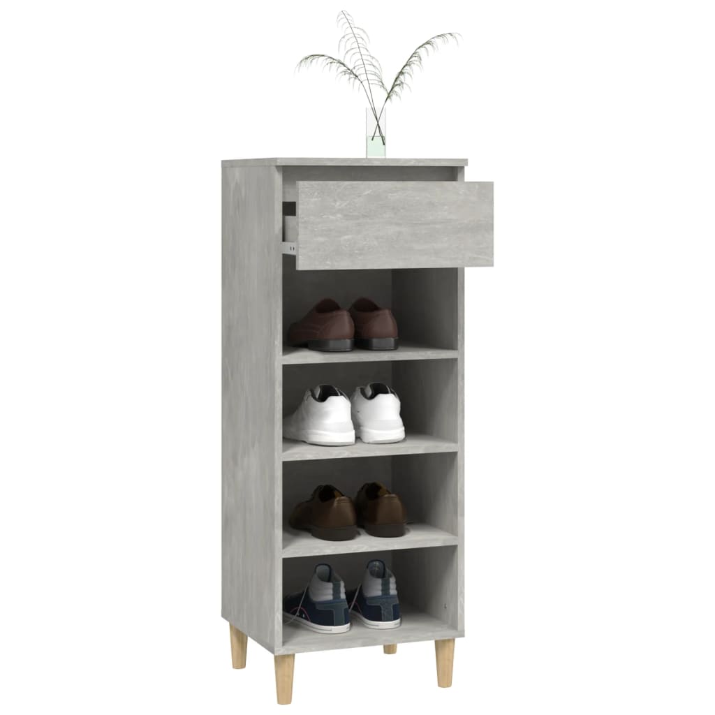 Scarpiera Grigio Cemento 40x36x105 cm in Legno Multistrato - homemem39