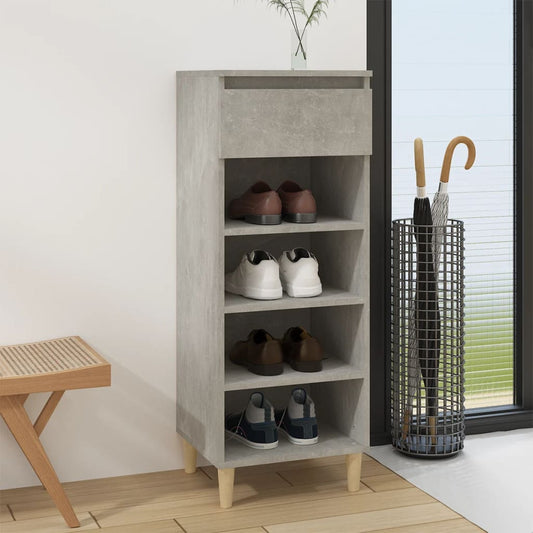 Scarpiera Grigio Cemento 40x36x105 cm in Legno Multistrato - homemem39