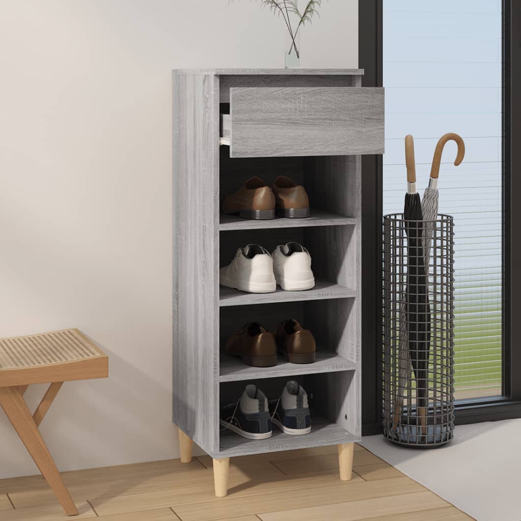 Scarpiera Grigio Sonoma 40x36x105 cm in Legno Multistrato - homemem39