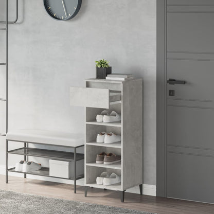Scarpiera Grigio Cemento 40x36x105 cm in Legno Multistrato - homemem39