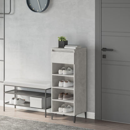 Scarpiera Grigio Cemento 40x36x105 cm in Legno Multistrato - homemem39