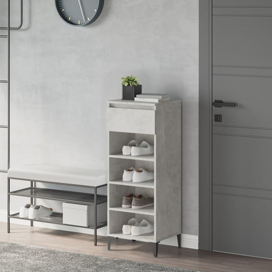 Scarpiera Grigio Cemento 40x36x105 cm in Legno Multistrato - homemem39