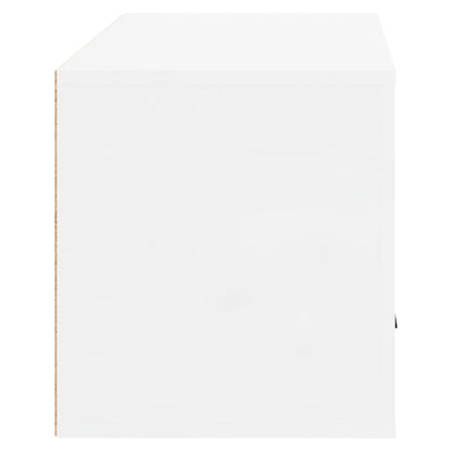 Scarpiera a Parete Bianco Lucido 70x35x38 cm Legno Multistrato - homemem39