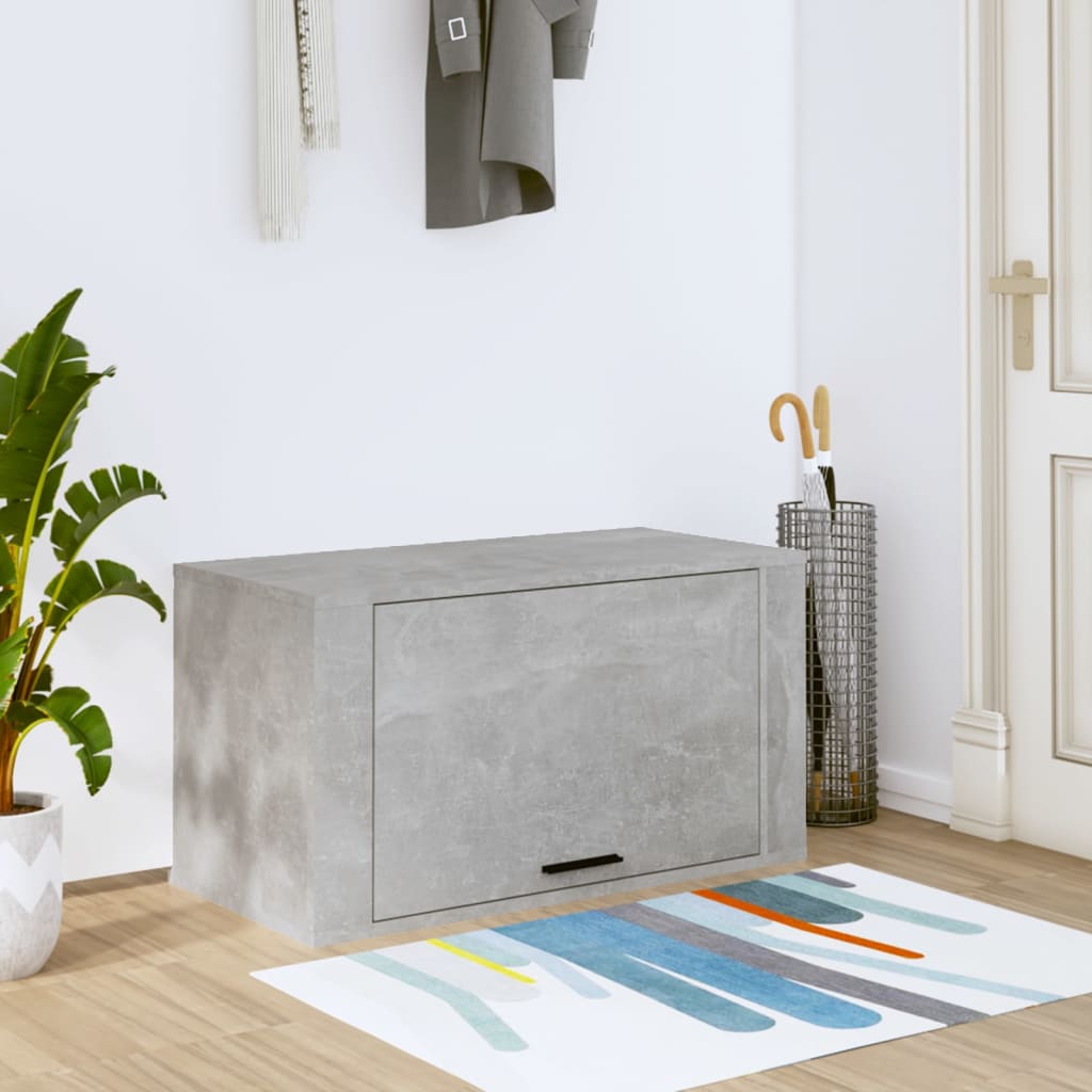 Scarpiera a Parete Grigio Cemento 70x35x38 cm Legno Multistrato - homemem39
