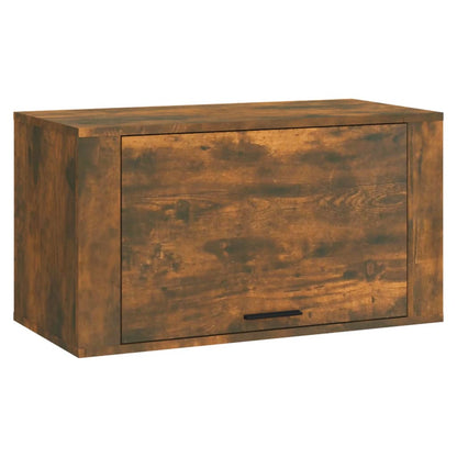 Scarpiera a Muro Rovere Fumo 70x35x38 cm Legno Massello Pino - homemem39