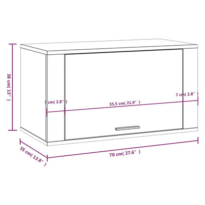Scarpiera a Muro Rovere Marrone 70x35x38 cm Legno Massello Pino - homemem39