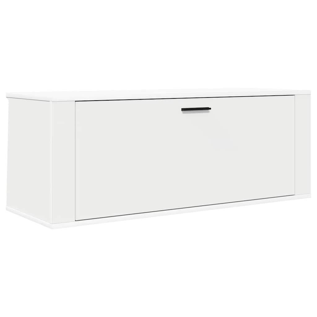 Scarpiera a Muro Bianca 100x35x38 cm in Legno Multistrato - homemem39