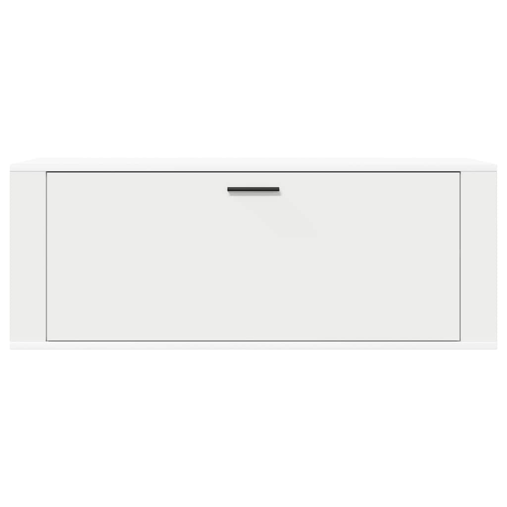 Scarpiera a Muro Bianca 100x35x38 cm in Legno Multistrato - homemem39