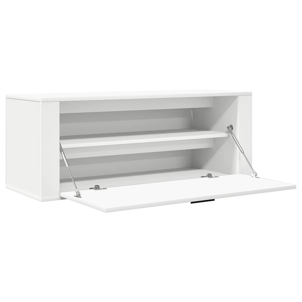 Scarpiera a Muro Bianca 100x35x38 cm in Legno Multistrato - homemem39