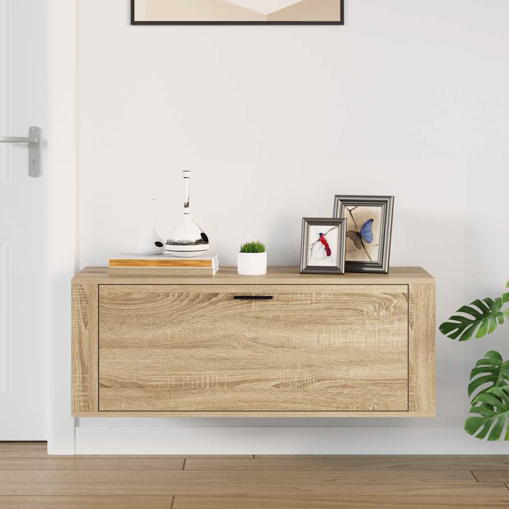 Scarpiera a Muro Rovere Sonoma 100x35x38cm in Legno Multistrato - homemem39