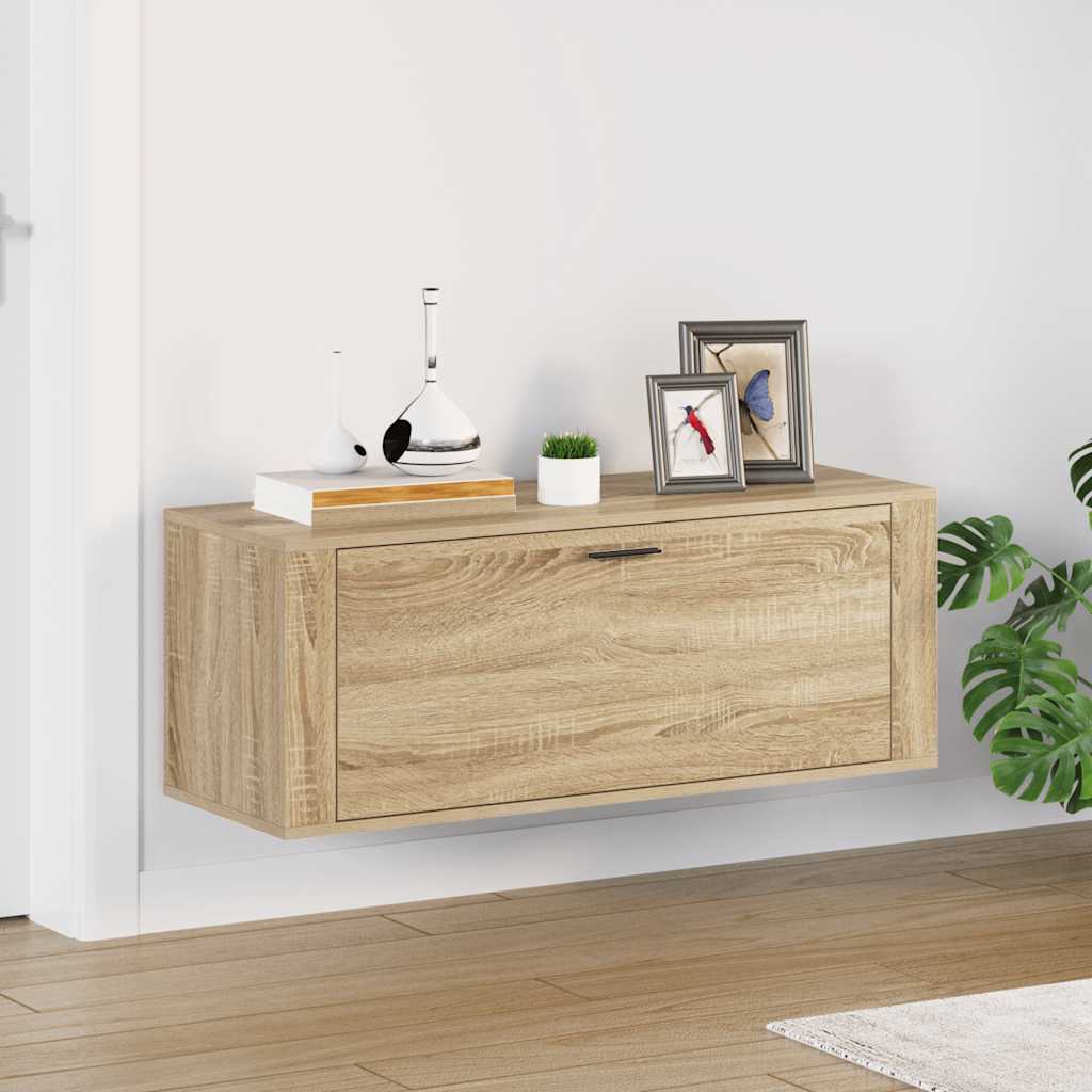 Scarpiera a Muro Rovere Sonoma 100x35x38cm in Legno Multistrato - homemem39