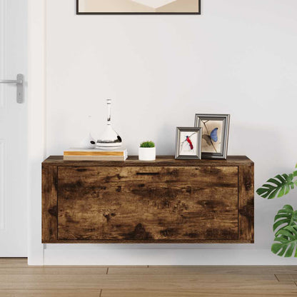 Scarpiera a Muro rovere fumo 100x35x38cm in Legno Multistrato - homemem39
