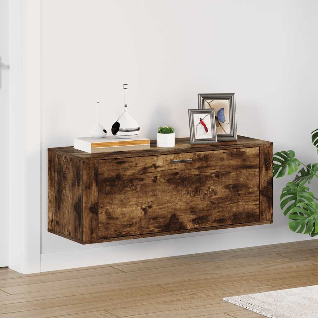 Scarpiera a Muro rovere fumo 100x35x38cm in Legno Multistrato - homemem39