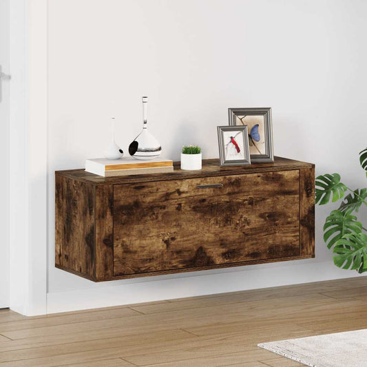 Scarpiera a Muro rovere fumo 100x35x38cm in Legno Multistrato - homemem39