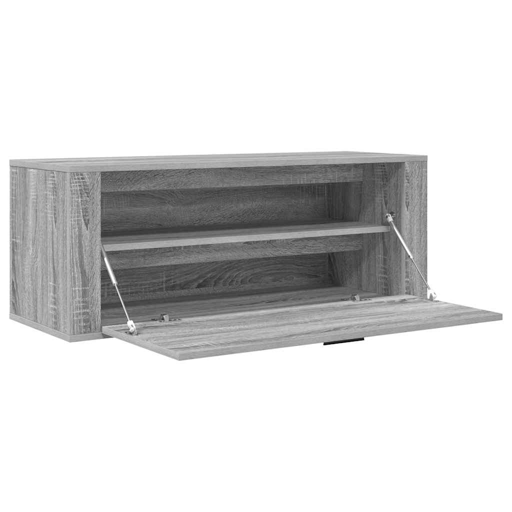 Scarpiera a Muro Grigio Sonoma 100x35x38cm in Legno Multistrato - homemem39