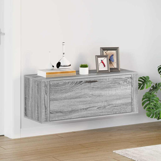 Scarpiera a Muro Grigio Sonoma 100x35x38cm in Legno Multistrato - homemem39
