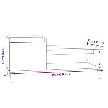 Tavolino da Salotto Nero 100x50x45 cm in Legno Multistrato | homemem39