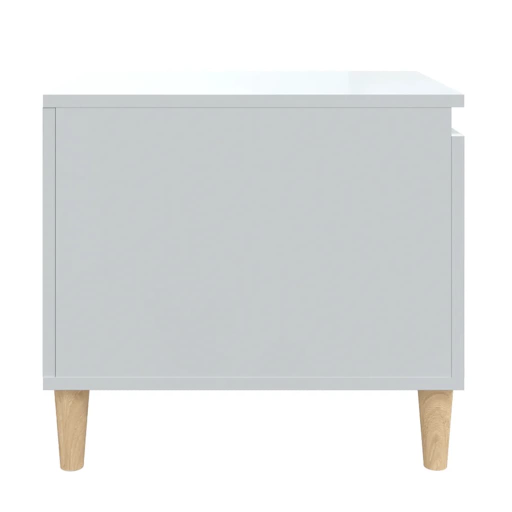 Tavolino da Salotto Bianco Lucido 100x50x45cm Legno Multistrato | homemem39