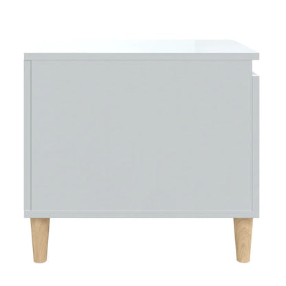 Tavolino da Salotto Bianco Lucido 100x50x45cm Legno Multistrato | homemem39