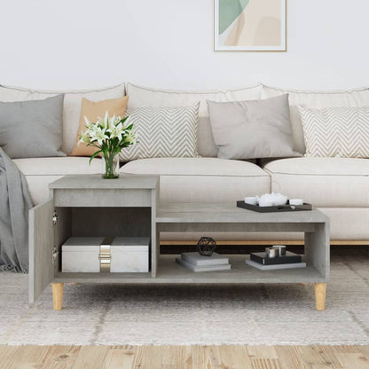 Tavolino Salotto Grigio Cemento 100x50x45 cm Legno Multistrato | homemem39