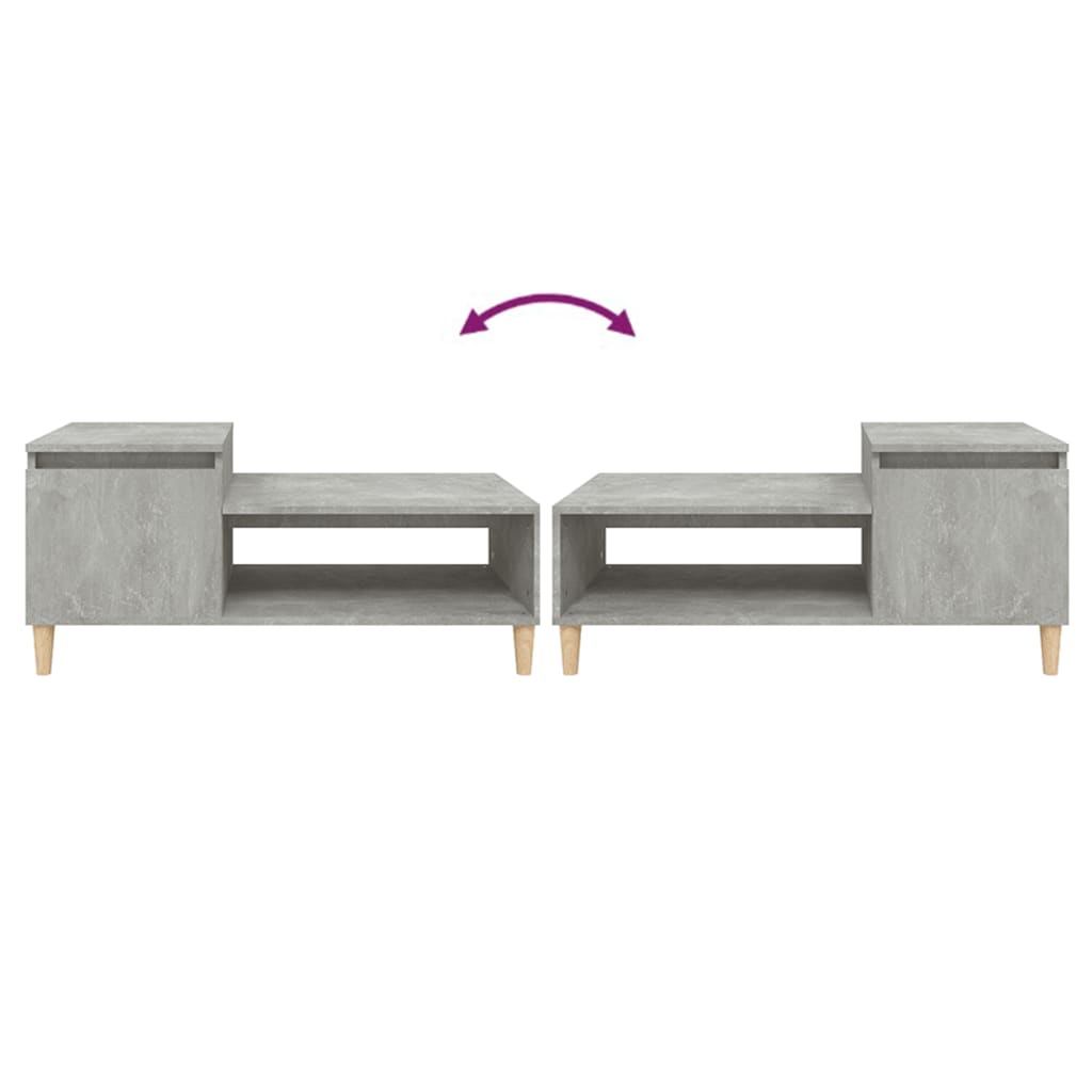 Tavolino Salotto Grigio Cemento 100x50x45 cm Legno Multistrato | homemem39
