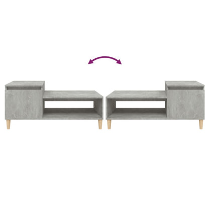 Tavolino Salotto Grigio Cemento 100x50x45 cm Legno Multistrato | homemem39