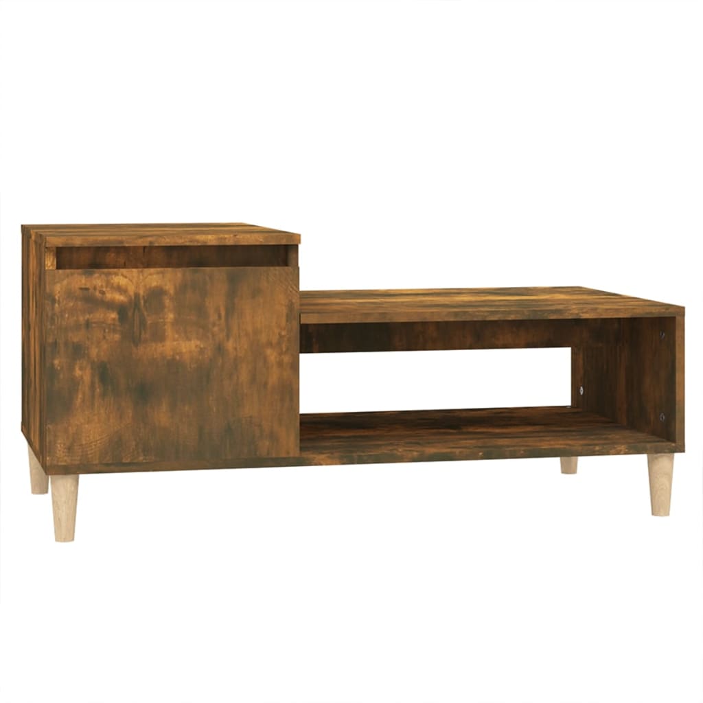 Tavolino da Salotto Rovere Fumo 100x50x45 cm Legno Multistrato | homemem39