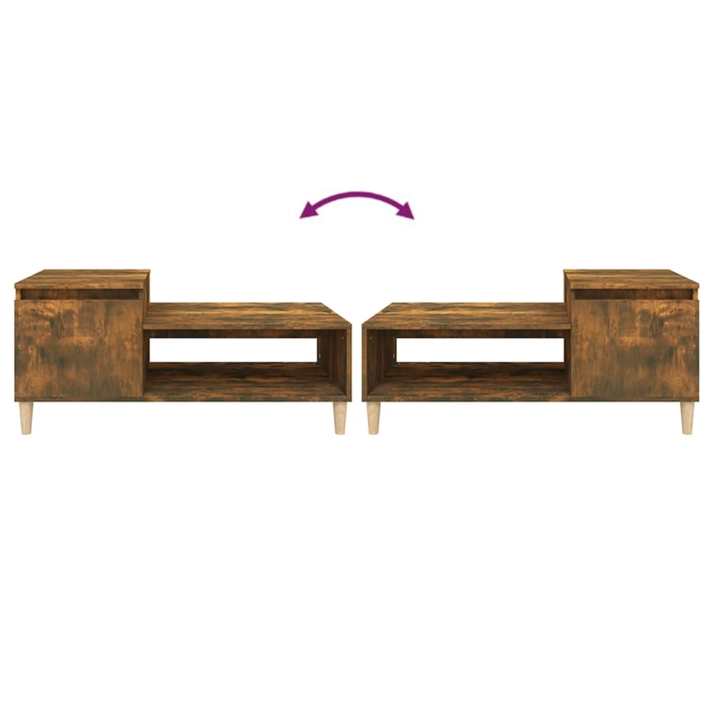 Tavolino da Salotto Rovere Fumo 100x50x45 cm Legno Multistrato | homemem39