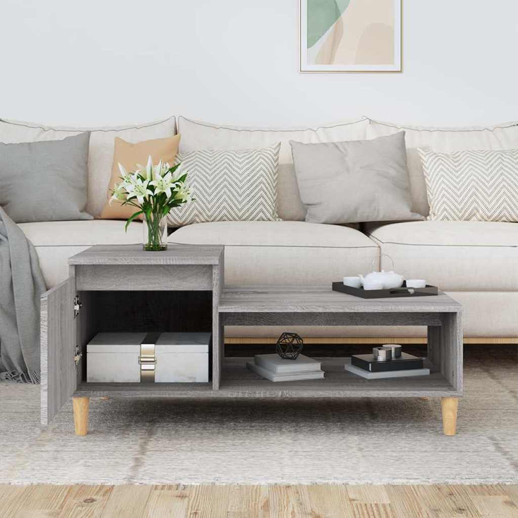 Tavolino da Salotto grigio sonoma 100x50x45cm Legno Multistrato