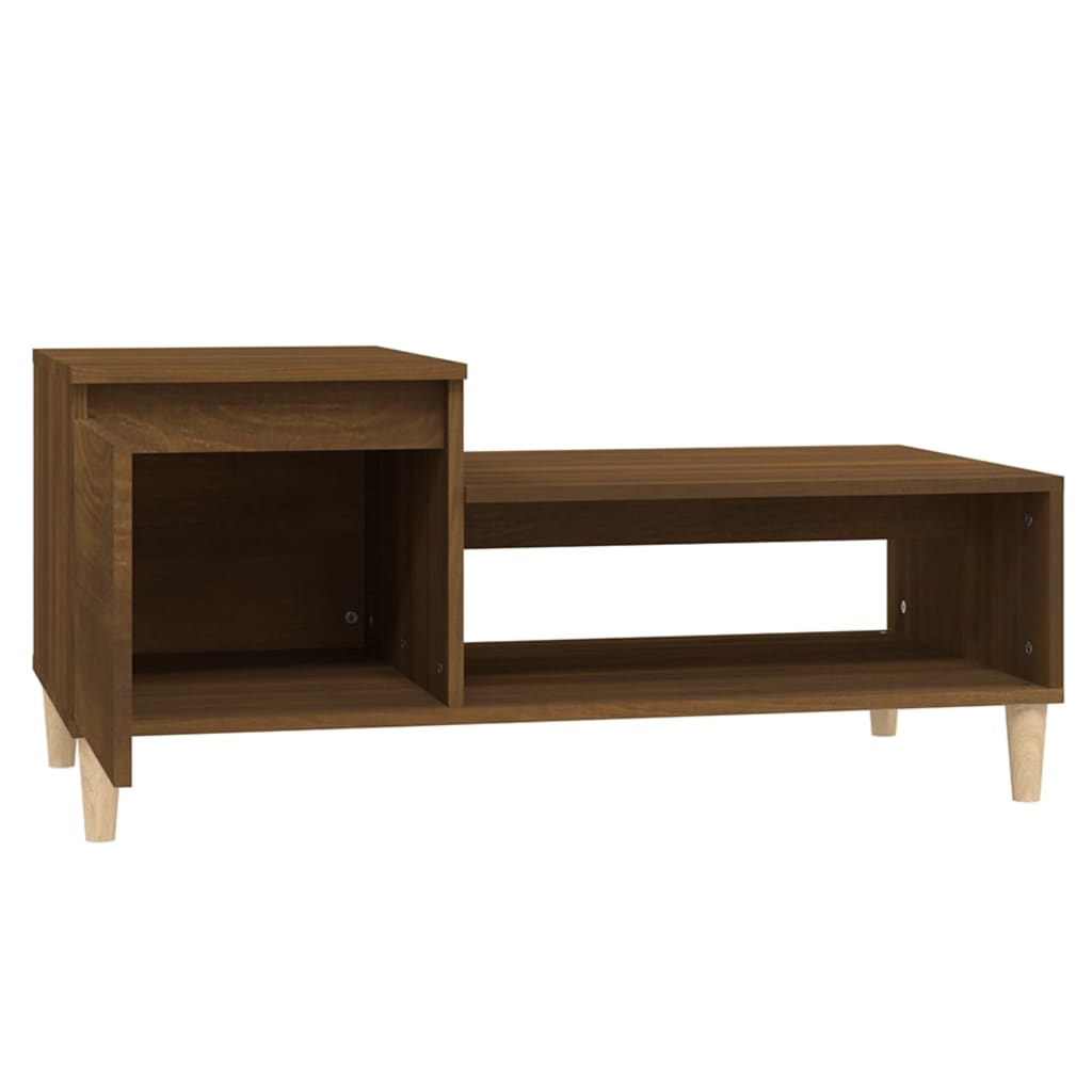 Tavolino da Salotto Rovere Marrone100x50x45cm Legno Multistrato | homemem39