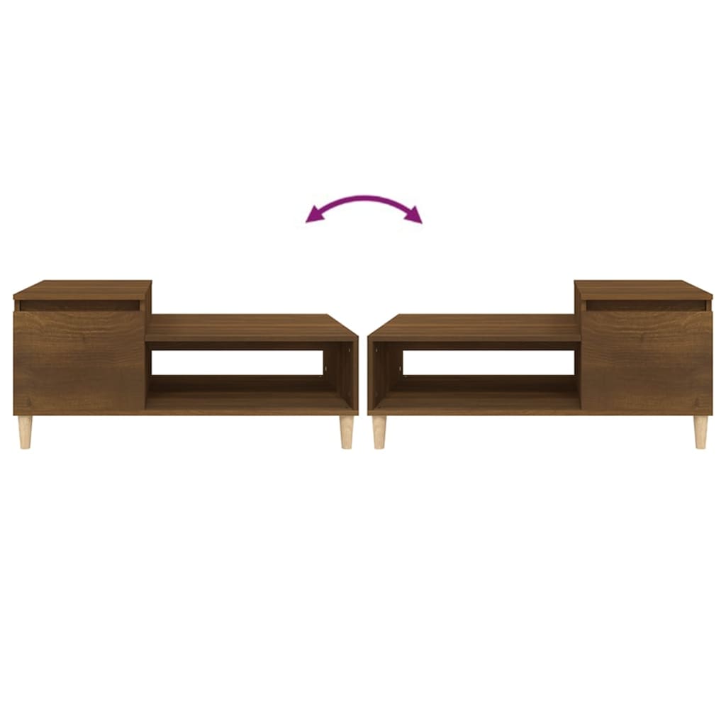 Tavolino da Salotto Rovere Marrone100x50x45cm Legno Multistrato | homemem39
