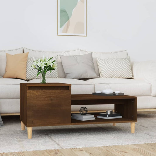 Tavolino da Salotto Rovere Marrone100x50x45cm Legno Multistrato | homemem39