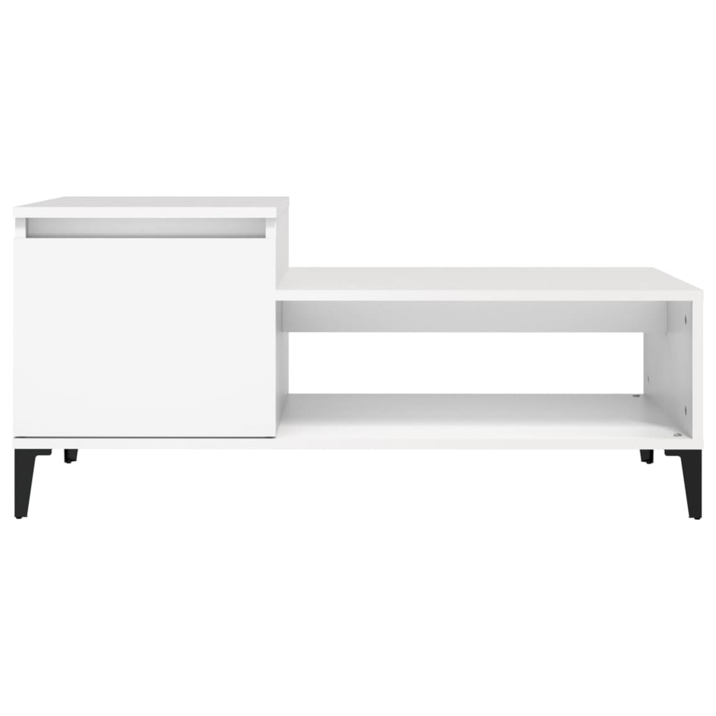 Tavolino da Salotto Bianco 100x50x45 cm in Legno Multistrato | homemem39