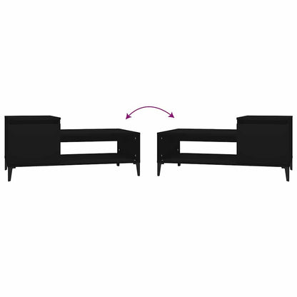 Tavolino da Salotto Nero 100x50x45 cm in Legno Multistrato