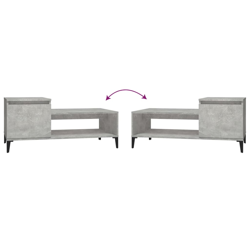 Tavolino Salotto Grigio Cemento 100x50x45 cm Legno Multistrato | homemem39