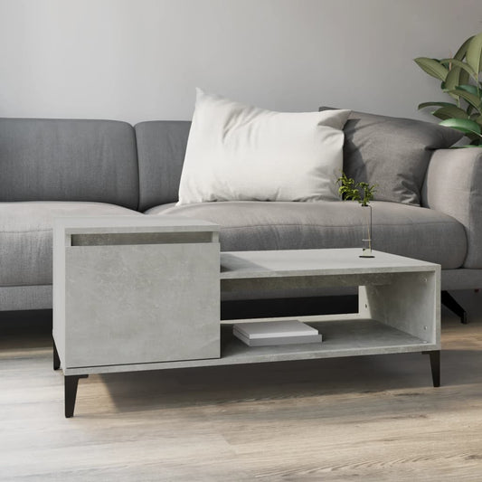 Tavolino Salotto Grigio Cemento 100x50x45 cm Legno Multistrato | homemem39